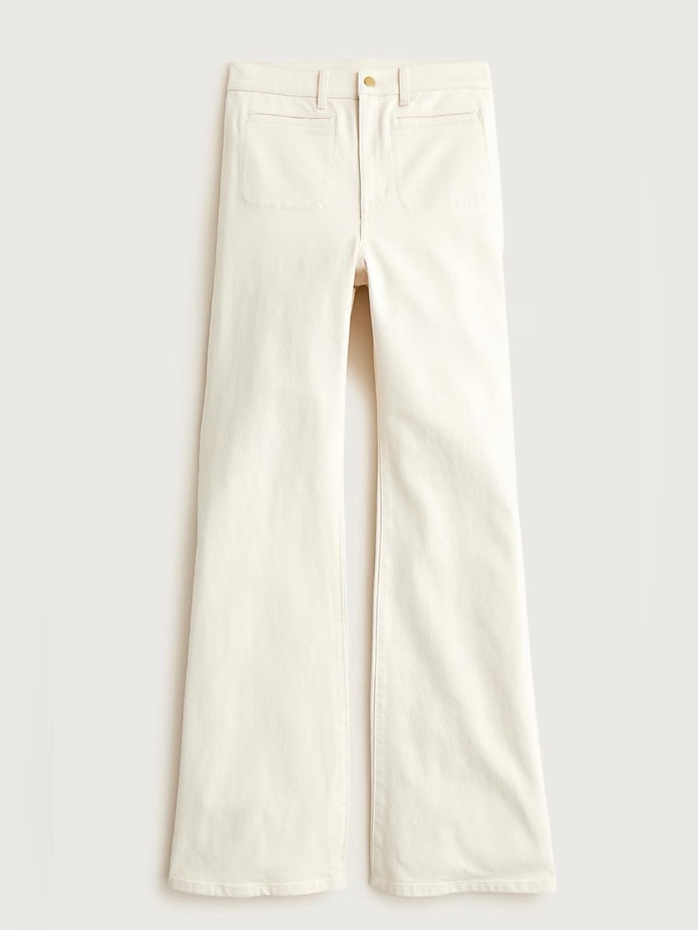 J. Crew Vintage Flare Jean High-Rise Semi Stretch Cream Denim Size 27 Petite